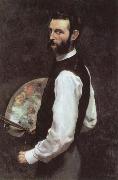 Frederic Bazille Self-Portrait with Palette oil painting artist